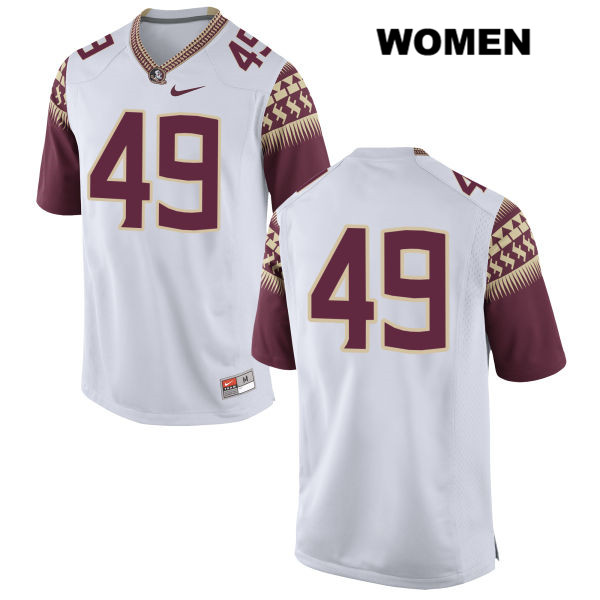 Women's NCAA Nike Florida State Seminoles #49 Cedric Wood College No Name White Stitched Authentic Football Jersey BOZ2869HD